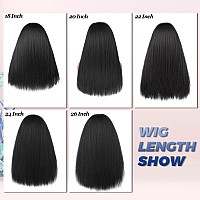 Gt Wig Yaki Straight Headband Wigs For Black Women Synthetic Yaki Headband Wig Long Kinky Straight Hair Wigs With Hair Band Att