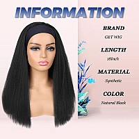 Gt Wig Yaki Straight Headband Wigs For Black Women Synthetic Yaki Headband Wig Long Kinky Straight Hair Wigs With Hair Band Att