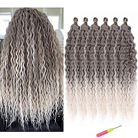 Maysa Ocean Wave Crochet Hair 30Inch 6Packs Curly Braiding Crochet Hair Extensions Soft Synthetic Ombre Crochet Hair Extension