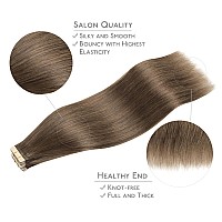 Wennalife Tape In Hair Extensions Human Hair 20Pcs 50G 16 Inch Light Ash Brown Remy Hair Extensions Straight Human Hair Tape In