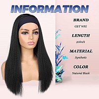 Gt Wig Yaki Straight Headband Wigs For Black Women Synthetic Yaki Headband Wig Long Kinky Straight Hair Wigs With Hair Band Att