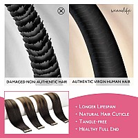 Wennalife Tape In Hair Extensions Human Hair Dark Brown To Chestnut Brown And Dirty Blonde Highlighted Tape In Extensions 10Pcs