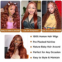 Nognut Reddish Brown Body Wave Lace Front Wigs 180 Density Light Chocolate Brown Lace Front Wigs Human Hair Pre Plucked Glueles