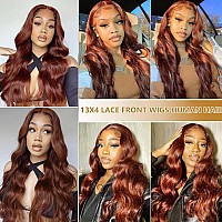 Nognut Reddish Brown Body Wave Lace Front Wigs 180 Density Light Chocolate Brown Lace Front Wigs Human Hair Pre Plucked Glueles