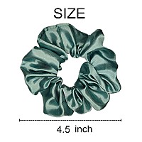 12 Pcs Satin Silk Scrunchies Soft Hair Ties Fashion Bands Bows Elastic Bracelets Ponytail Holders For Women And Girls 45