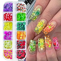 Addfavor 4 Boxes Holographic Nail Glitter Mixed Butterfly Heart Star Sequins Iridescent Flakes Fruit Nail Slice For Nail Art Dec