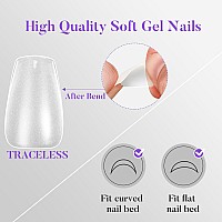 Short Coffin Nail Tips 504Pcs Jofay Fashion Full Matte Gel Nail Kit Full Cover Clear Acrylic Nail Tips Preshaped Etched Fa