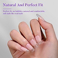 Short Coffin Nail Tips 504Pcs Jofay Fashion Full Matte Gel Nail Kit Full Cover Clear Acrylic Nail Tips Preshaped Etched Fa