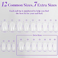 Short Coffin Nail Tips 504Pcs Jofay Fashion Full Matte Gel Nail Kit Full Cover Clear Acrylic Nail Tips Preshaped Etched Fa