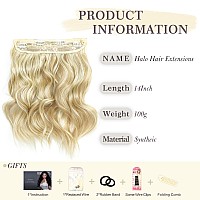 Morica Invisible Wire Hair Extensions 14 Inch Hair Extensions Halo Long Wavy Synthetic Hairpiece With Transparent Wire Adjusta