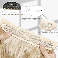 Morica Invisible Wire Hair Extensions 14 Inch Hair Extensions Halo Long Wavy Synthetic Hairpiece With Transparent Wire Adjusta