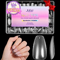 Short Ballerina Nail Tips 504Pcs Jofay Fashion Full Matte Gel Nail Kit Full Cover Clear Acrylic Nail Tips Preshaped Etched