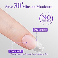 Short Ballerina Nail Tips 504Pcs Jofay Fashion Full Matte Gel Nail Kit Full Cover Clear Acrylic Nail Tips Preshaped Etched