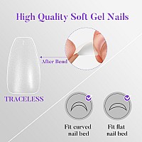 Short Ballerina Nail Tips 504Pcs Jofay Fashion Full Matte Gel Nail Kit Full Cover Clear Acrylic Nail Tips Preshaped Etched