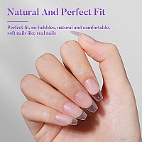 Short Ballerina Nail Tips 504Pcs Jofay Fashion Full Matte Gel Nail Kit Full Cover Clear Acrylic Nail Tips Preshaped Etched