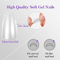 Medium Coffin Nail Tips 504Pcs Jofay Fashion Full Matte Gel Nail Kit Full Cover Clear Acrylic Nail Tips Preshaped Etched F