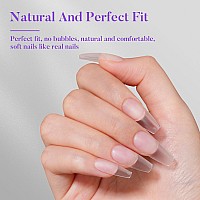 Medium Coffin Nail Tips 504Pcs Jofay Fashion Full Matte Gel Nail Kit Full Cover Clear Acrylic Nail Tips Preshaped Etched F