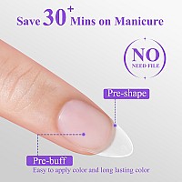 Short Almond Nail Tips 504Pcs Jofay Fashion Preshaped Etched Acrylic Fake Nails Full Cover Almond Clear Gel Nail Tips Full M