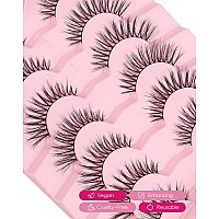 Wispy Cat Eye Lashes Natural Look Thin Band Spiky Lashes C Curl Short Mink Lashes 3D Volume Faux Mink Lashes Natural Fake Eyelas