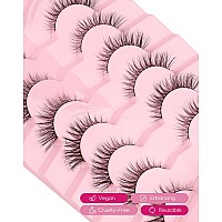 Cat Eye Lashes Short Wispy Strip Lashes That Look Like Extensions Natural Mink Lashes Fluffy Thin Band Fake Eyelashes C Curl Vol