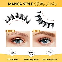 Lankiz Manga Lash Clusters 96Pcs Cluster Lashes With Bottom Lashes Individual Lash Extensions Anime Lashes For Diy Eyelash Ext