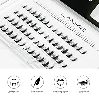 Lankiz Manga Lash Clusters 96Pcs Cluster Lashes With Bottom Lashes Individual Lash Extensions Anime Lashes For Diy Eyelash Ext