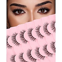 Wispy Strip Lashes Natural Look C Curl Volume False Eyelashes Short Mink Lashes 3D Classic Fake Lashes Small Fairy Eye Lashes Pa