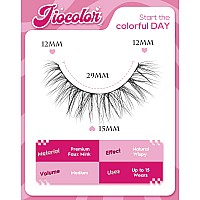 Wispy Strip Lashes Natural Look C Curl Volume False Eyelashes Short Mink Lashes 3D Classic Fake Lashes Small Fairy Eye Lashes Pa