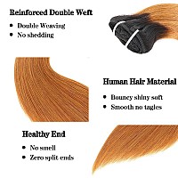 Clip In Hair Extensions Real Human Hair Ombre Brown Clip In Hair Extensions Black Women 120G 100 Human Hair Clip In Hair Extens