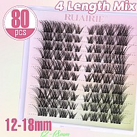 Lash Clusters Eyelash Extensions Wispy Eyelash Clusters 80Pcs 816Mm Individual Lashes Extensions Natural Cluster Lashes Clear B