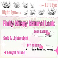 Lash Clusters Eyelash Extensions Wispy Natural Eyelash Clusters 80Pcs Diy Lash Extensions 816Mm Individual Lashes Clear Band Wi