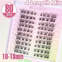 Lash Clusters Eyelash Extensions Wispy Natural Eyelash Clusters 80Pcs Diy Lash Extensions 816Mm Individual Lashes Clear Band Wi