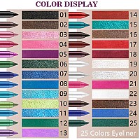 Evpct 3Pcs Black Pearl White Silver Gel Glitter Eyeliner Pencils Set For Women Waterproof Smudge Proof Lapiz De Ojos Delinea