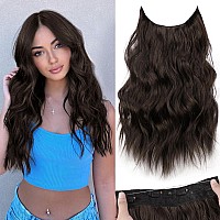 Kookastyle Invisible Wire Hair Extensions With Transparent Headband Adjustable Size 4 Secure Clips Long Wavy Secret Wire Hairpie