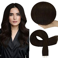 Full Shine Brown Hair Extensions 14 Inch Tape In Hair Extensions Human Hair Unprocessed Straight Virgin Remy Human Hair 25 Gram