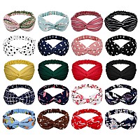 Yariew 20 Pack Hairband Sets For Women Boho Knotted Turban Fashion Headbands For Wigs Hair Accessories For Women And Girls No