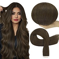 Full Shine Tape In Remy Hair Extensions Machine Remy Virgin Tape In Hair Extensions Real Human Hair Medium Brown Seamless Tape I