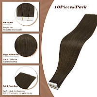 Full Shine Tape In Remy Hair Extensions Machine Remy Virgin Tape In Hair Extensions Real Human Hair Medium Brown Seamless Tape I