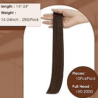 Full Shine Tape In Remy Hair Extensions Machine Remy Virgin Tape In Hair Extensions Real Human Hair Medium Brown Seamless Tape I