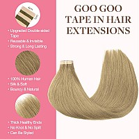 Goo Goo Tape In Hair Extensions Human Hair 7 Bronde14Inch 50G 20Pcs Thick Ends Straight Seamless Tape In Invisible Tape In H