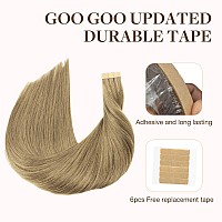 Goo Goo Tape In Hair Extensions Human Hair 7 Bronde20Inch 30G 10Pcs Thick Ends Straight Seamless Tape In Invisible Tape In H