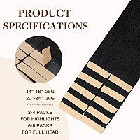 Goo Goo Tape In Hair Extensions Human Hair 1 Jet Black 14Inch 25G 10Pcs Thick Ends Straight Seamless Tape In Invisible Tape