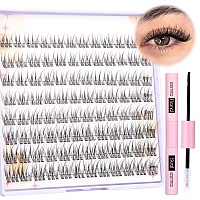 Natural Lash Extension Kit Wispy Eyelash Extension Kit 96Pcs 911Mm Lash Clusters Kit Clear Band Eyelash Clusters Diy Individual