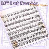 Natural Lash Extension Kit Wispy Eyelash Extension Kit 96Pcs 911Mm Lash Clusters Kit Clear Band Eyelash Clusters Diy Individual