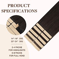 Goo Goo Tape In Hair Extensions Human Hair 2A Light Brown 18Inch 25G 10Pcs Thick Ends Straight Seamless Tape In Invisible Ta