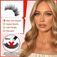 Wiwoseo Magnetic Eyelashes Magnetic Lashes Natural Look Magnetic Eyelashes Without Eyeliner Natural Magnetic Eyelashes Wispy Mag