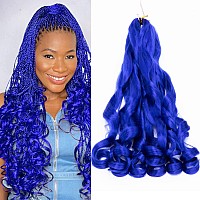 4 Packs French Curly Braiding Hair 24 Inch Loose Wave Spiral Curly Crochet Hair For Black Women Pre Stretched Braiding Hair With