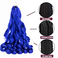 4 Packs French Curly Braiding Hair 24 Inch Loose Wave Spiral Curly Crochet Hair For Black Women Pre Stretched Braiding Hair With