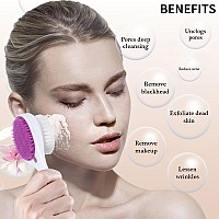 Silicone Face Scrubber Double Side Handheld Facial Cleansing Brush 2 In 1 Face Cleanser Brush For Deep Cleansing And Exfoliatin