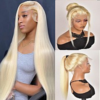 Alididi 30Inch 613 Lace Front Wig Human Hair 613 360 Lace Front Wigs Human Hair 200 Density Blonde Wig Human Hair Full Straight